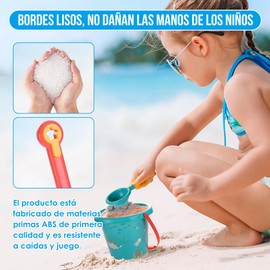 Nasjac Juguetes de Playa,Juguetes de Arena con Bolsa de Malla, Moldes de Playa para niños, Juguetes de Caja con Cubo y Pala de Playa,para Playa Verano Juguetes de Arena al Aire Libre