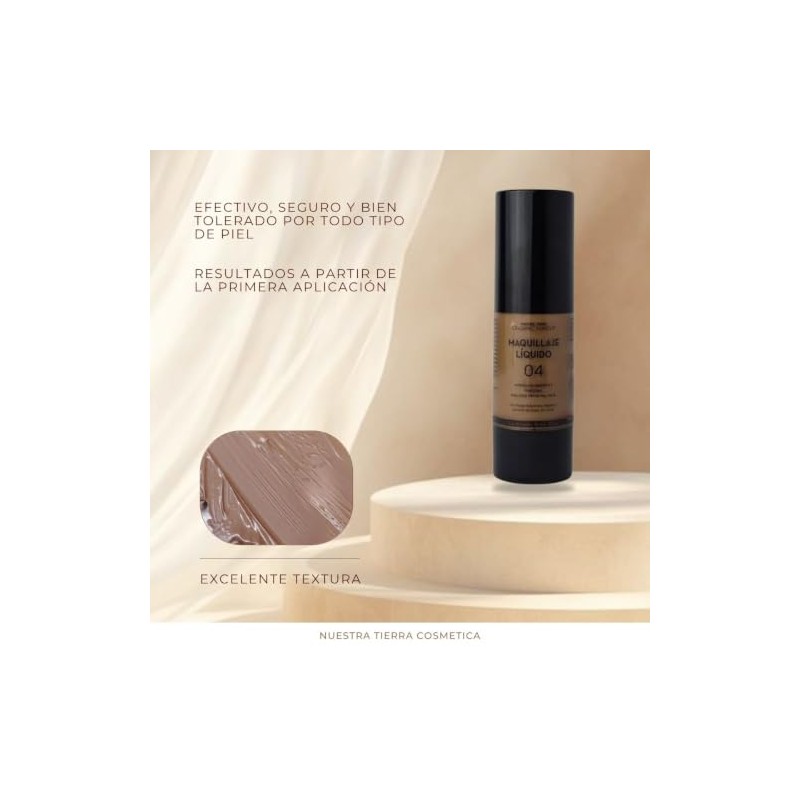 Nuestra Tierra Maquillaje Líquido Orgánico Tono Libre Aceites Cruelty Free