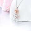 Rose Necklace 925 Sterling Silver Flower Snake Pendant Jewelry Gifts