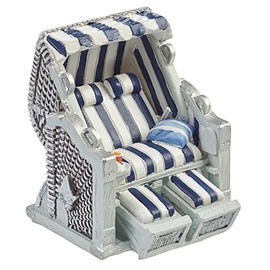 Hobbyfun Mini Beach Chair Blue/White 7 cm Figurine Decoration Holiday Baltic Sea