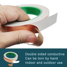 BOMEI PACK Copper Tape with Double Sided Conductive,1 Inch x 66 Ft,Copper Foil Tape Guitar, EMI Shielding,Metal Duct Tape for Electrical Repairs