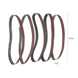 HARFINGTON 15pcs 1 x 30" Sanding Belts 3pcs Each of 40/80/120/240/400 Grit Aluminium Oxide Flush Joint Belt Sander Paper for Metal Woodworking Automotive Repair