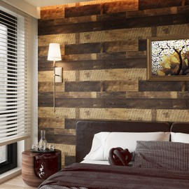 LACHEERY Thick Butcher Block Contact Paper for Countertops Waterproof Brown Wood Contact Paper Peel and Stick Countertops Shiplap Peel and Stick Wood Wallpaper Removable for Cabinets Wall 15.8"x80"