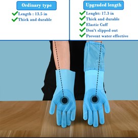1TO3GO Pet Grooming Gloves Pet Hair Remover Cat, Dog Washing Gloves Silicone Heat Resistant Cleaning Gloves with High-Density Teeth Grooming Gloves for Dogs, Cats, Horses, Rabbits (2 Pairs - Blue)