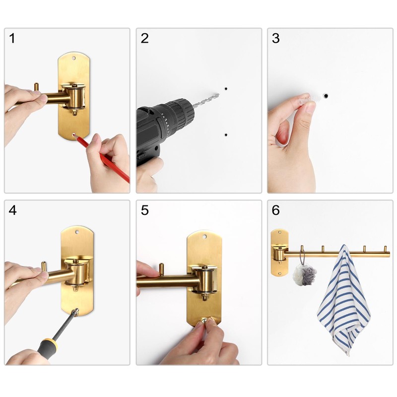 Sumnacon Clothes Rack, 2 Pcs Stainless Steel Clothes Hanger, Wall