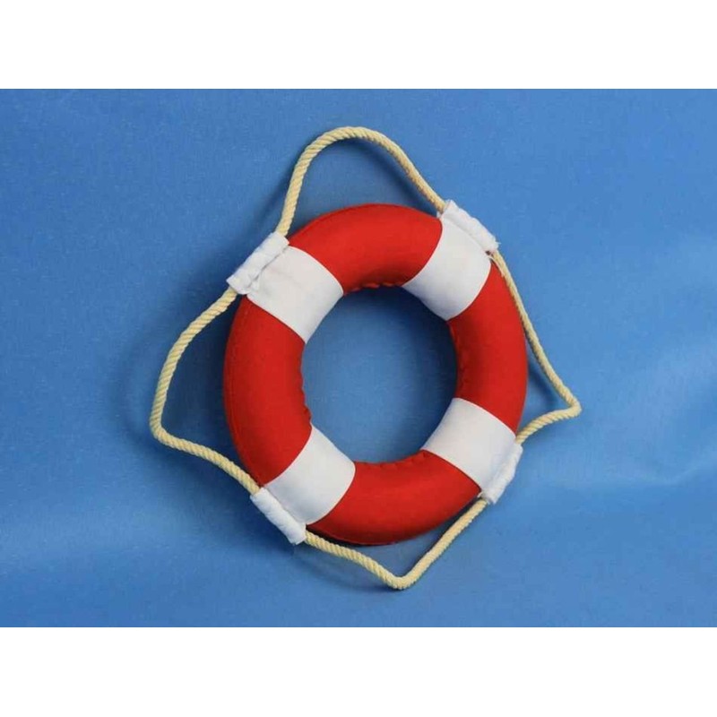 Hampton Nautical Vibrant with White Bands Life Ring Decoration, 6",