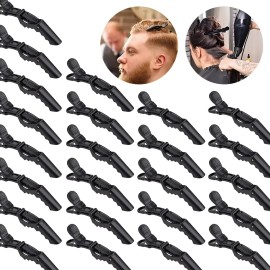 24 Pcs Cocodrilo Antideslizantes Pinzas Para Cabello Fijas Negro