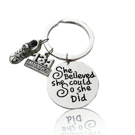 Kavfeeo Cross Country Running Gifts for Men and Women, Track and Field Keychain, Track and Field Accessories, Marathon Gifts for Runners