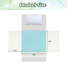 OUTCREATOR Saddle Style Bed Pad with Tuck-in Sides, Absorbent Waterproof Washable and Reusable Incontinence Underpad,Premium Quilted Tuckable Mattress Protector for Adult, Toddler,Pet(34"X39",Green)