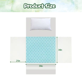 OUTCREATOR Saddle Style Bed Pad with Tuck-in Sides, Absorbent Waterproof Washable and Reusable Incontinence Underpad,Premium Quilted Tuckable Mattress Protector for Adult, Toddler,Pet(34"X39",Green)