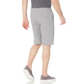 Janmid Men's Linen Shorts Casual Elastic Waist Drawstring Summer Beach Shorts with Pockets Dark Grey XS