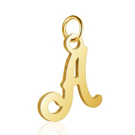 Bungsa® Letter Pendant Gold A - Z Unisex 316L Stainless Steel, Stainless Steel