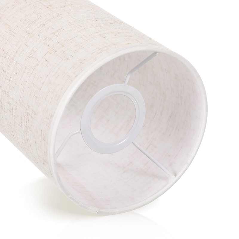 TOVINANNA Fabric Drum Lampshade, Cylindrical Desk Lamp Shade, Linen Bedside