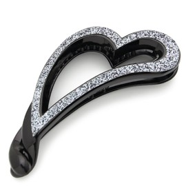 Bonaventure a20135h2 Sparkling Glitter Heart Banana Clip, Women's, Hair Accessories, Hair Clip, Hair Claw, Popular Brand, Hair Clip, Hair Clip, Gray