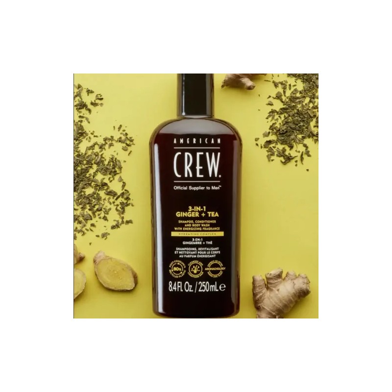 Shampoo Acondicionador Y Gel 3 En 1 American Crew Ginger+tea