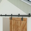 JUBEST 6FT Box Rail Exterior Barn Door Hardware Kit, Black