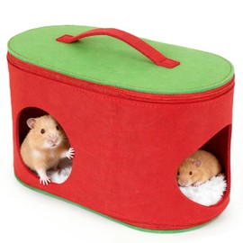 LAIRIES Christmas Guinea Pig Hideout, Large Cozy Bed, Warm Small Animal Cage House for Chinchilla, Hamster, Ferrets, Hedgehog, Rats and Other Small Pets