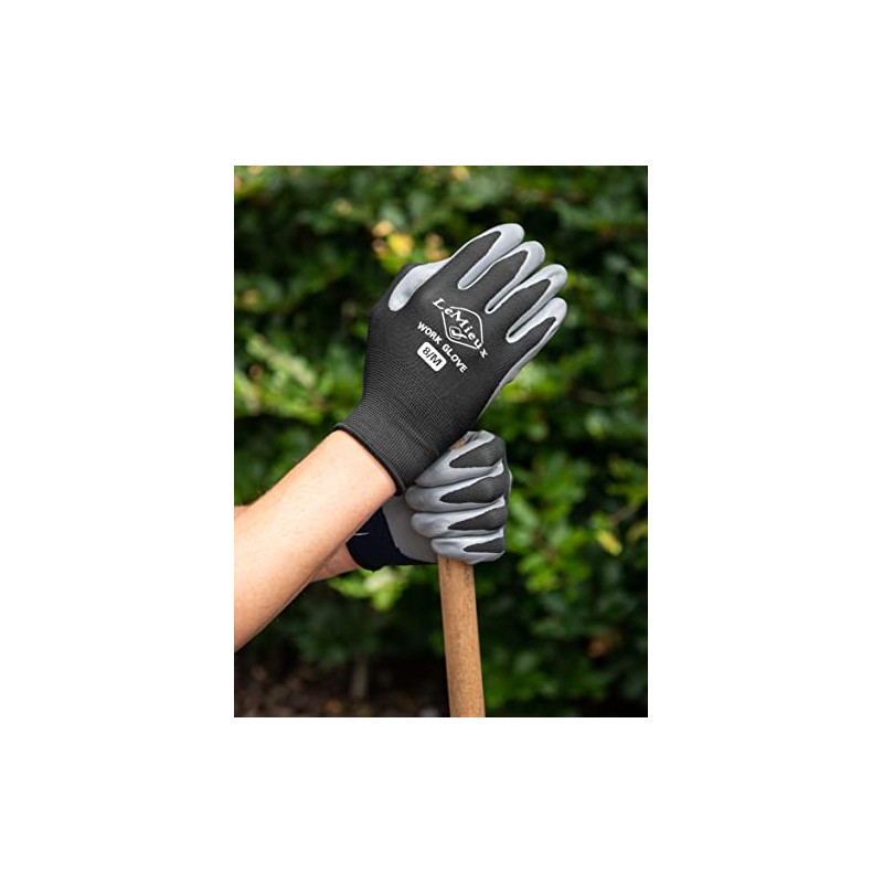 LeMieux Unisex Flexible Work Gloves in Black with Coated Fingers