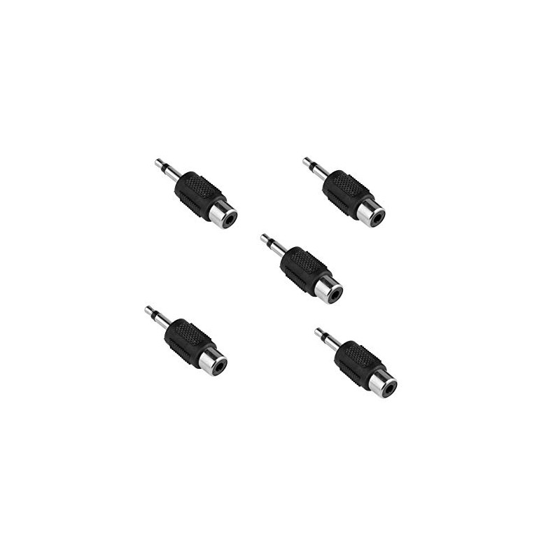 euroharry 5pcs 3.5mm (1/8") Male to Mono RCA Female Adapter
