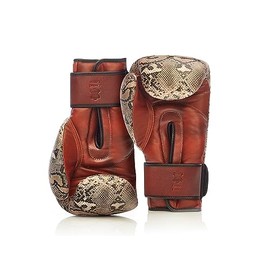 Modest Vintage Player PRO Snake Skin Leather Boxing Gloves (Strap Up) Limited Edition (Small/Medium, 12)