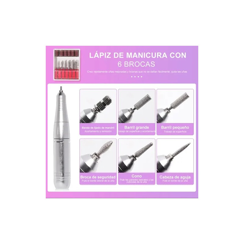 Taladro De Uñas Eléctrico Profesional De 45000 Rpm Recargabl