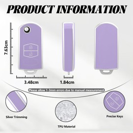 TOOMUME Key Case TPU, Car Key Case Fits Mazda 2/3/5/6 M2 M3 M5 M6 CX-3 CX-5 CX-7 CX-9 CX-30 MX-5 RX-8 BT-50 Atenza Axela Demio, Key Cover Protection Key Case - Flip Key