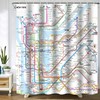 SPXUBZ New York Subway Map Shower Curtain White Subway Map