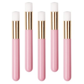5 Pieces Lash Shampoo Brush Soft Eyelash Cleansing Brush Pink Makeup Brushes Eyelash Cleanser for Eyelash Extensions Nose Pore Deep Facial Cleansing Brush for Women Girl