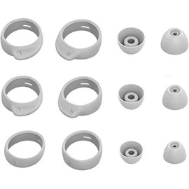 ALXCD Eartips Earhooks Kit Compatible with Galaxy Buds Earbuds SM-R170, S/M/L Sizes Silicone Earbud Tips & Hooks, Compatible with Galaxy Buds SM-R170 6+6 Silver
