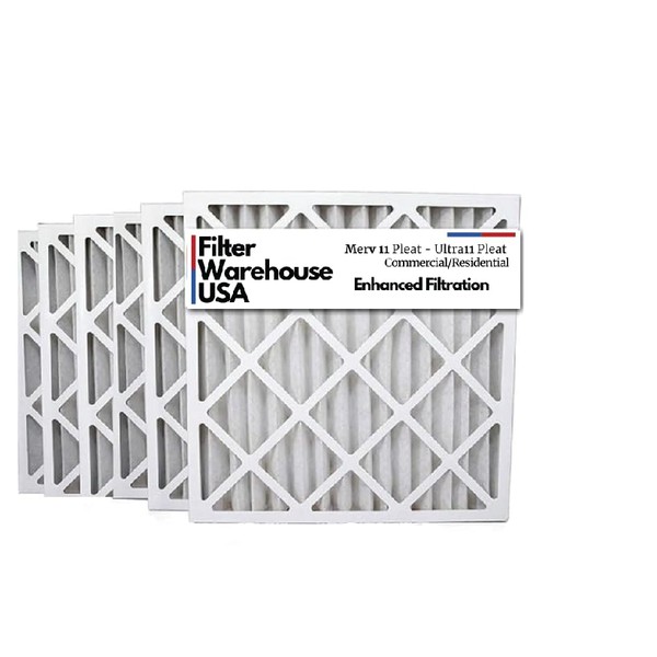 Ultra11 by FilterWarehouseUSA 16x20x4 Merv 11, HVAC/Furnace Air Filters (6