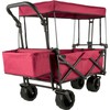VEVOR Collapsible Wagon with Removable Canopy, 220lbs Heavy Duty Foldable