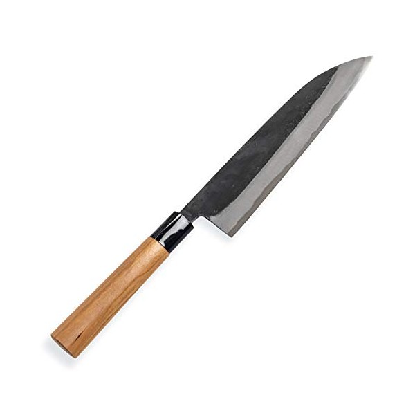 "HONMAMON" New Chef's Knife (Gyuto)210mm, Aogami Steel Kurouchi Double Bevel Japan, Walnut Handle