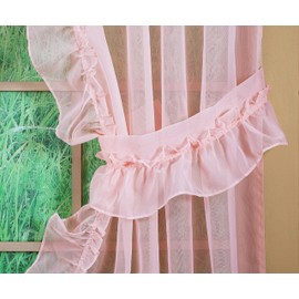 Today's Curtain, Emelia Priscilla Sheer Pair 60" W x 63" L, Rose, 5-Piece-Set