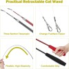 CA&T Interactive Cat Toys - Retractable Wand Toy and Feather