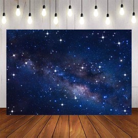 Avezano Starry Night Sky Backdrop 10x7ft Outer Space Galaxy Birthday Background Astronaut Spaceman Theme Party Decorations for Boy Kids First Birthday Banner Photo Booth Props