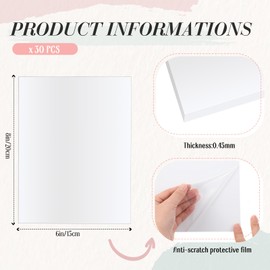 Therwen 30 Pcs Metal Sublimation Blanks Aluminum Sublimation Signs Blanks Sheets Aluminum Photo Panels Products for DIY Printing Wall Decor(6 x 8 Inch)