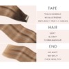 Human Hair Tape in Extensions, Chestnut Brown to Light Brown