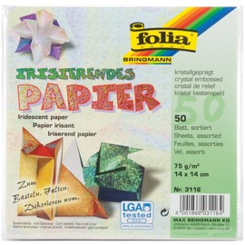Global Art Folia Iridescent Origami Paper x 6-inch 50 kg-Crystal Embossing, Multicolor
