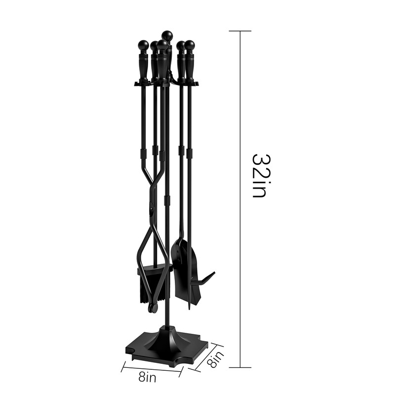 Fire Beauty Fireplace Tools, 5 Pieces Fireside Accessories Fire Kit