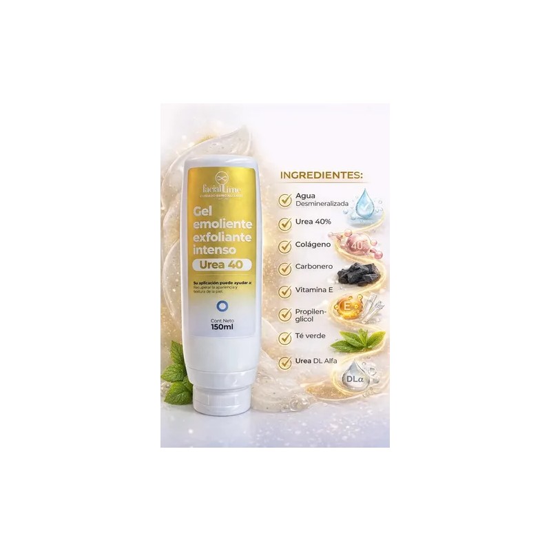 Facial Time Gel Humectante Urea 40, Para Piel Con Resequedad