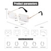 SORVINO Rimless Rectangle Sunglasses for Women Men Trendy Fashion Sheer