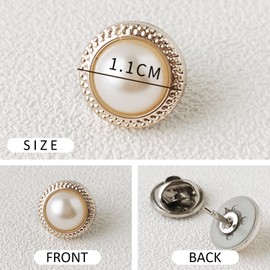 40pcs Set Button Brooch, Clothing Matching Brooch, Neckline Fixed Button, Anti-Exposure Brooch, Pearl Inlaid Brooch, For Shirts, Sweaters, Jeans