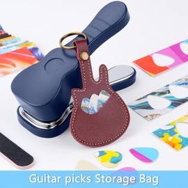ArtAt Guitar Pick Punch Kit – Bass Guitar Picks Puncher With 15 Variety Pick Strips Medium Guitar Pick Maker Punch Kit Unique Guitar Lovers Gifts