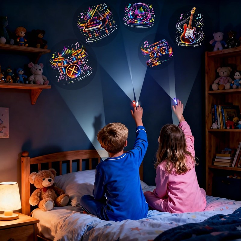 24PCS Music Party Favors Finger Lights for Kids, Goodie Bag