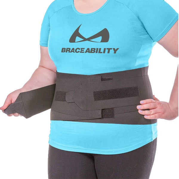 BraceAbility XXL Plus Size Elastic & Neoprene Compression Back Brace | Lumbar, Waist and Hip Support Belt for Sciatica Nerve Pain, Low Back Pain Relief while Sleeping, Working, Exercising (2XL)