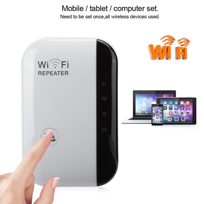 Repeater WiFi Signal Amplifier 300M Ethernet Port Wall‑Mount White for