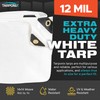 Tarponix 20' x 40' Extra Heavy-Duty White Poly Tarp –