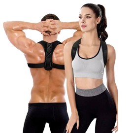 AYNKH Posture Corrector for Men and Women Back Support Brace Adjustable Upper Back Brace Shoulder Neck Corrector Back Straightener Posture Corrector of Body Posture (Black)