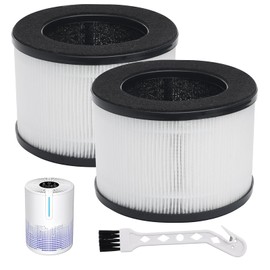 2 Pcs M01 Air Filter Replacement Compatible with MOOKA M01 Air Purifier, H13 True Hepa Filter, 3-in-1 Pre-Filter Activated Carbon Filter Filtration System