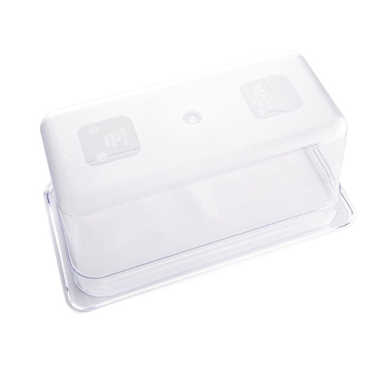 Vogue Polycarbonate Plastic 1/3 Gastronorm Container 150 mm Deep, Clear,